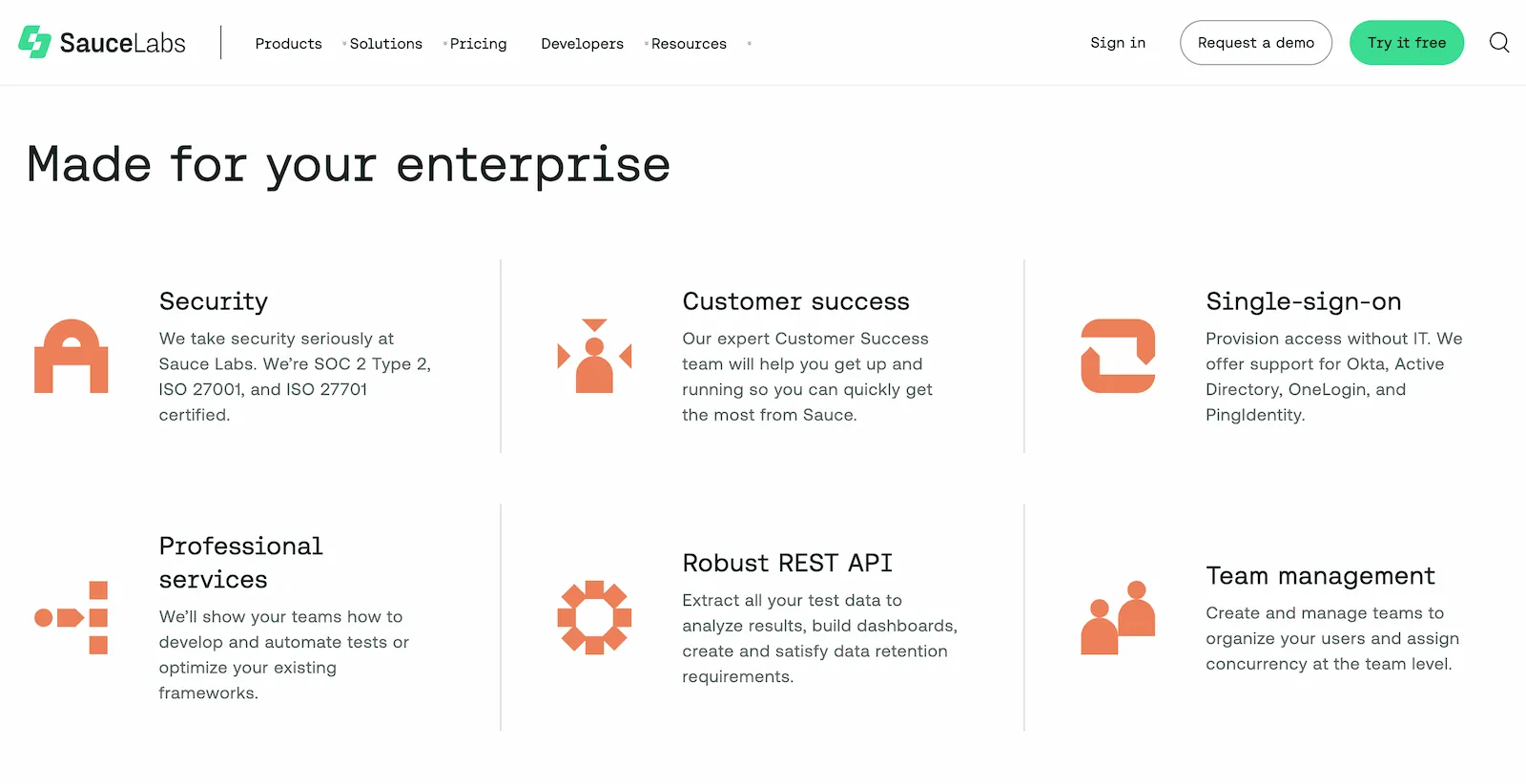 SauceLabs - Features